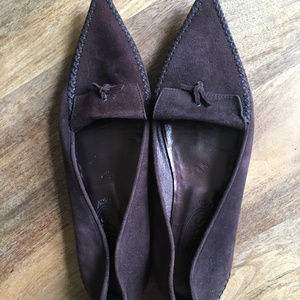 TOD'S Suede Pointed Toe Flats - 8.5
